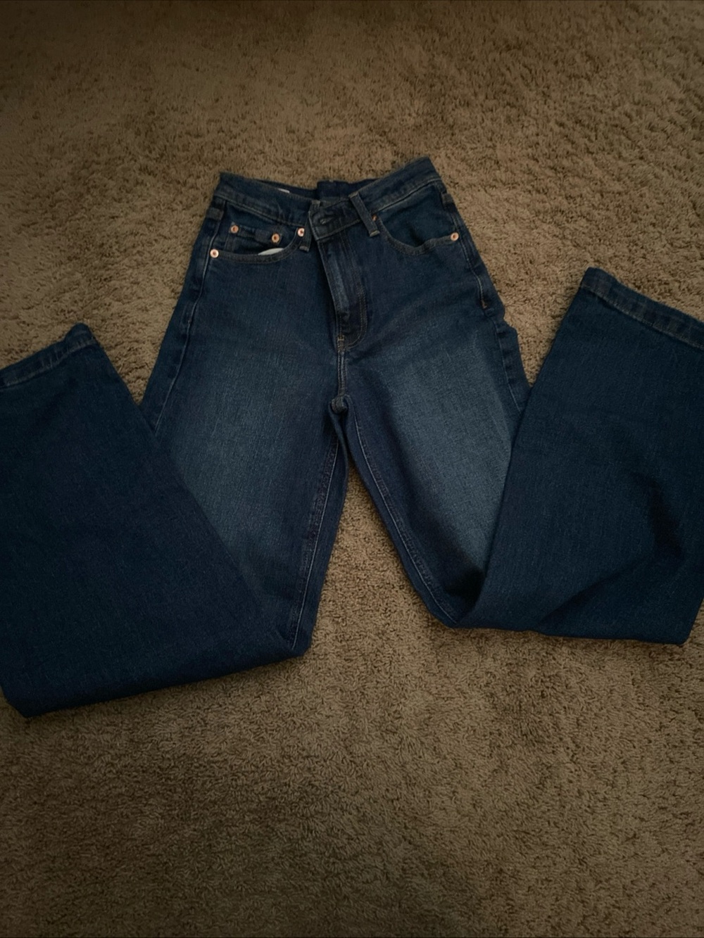 GAP Women's Stride  Hi Rise Regular Fit Wide-Leg Med Wash Blue Jeans Sz 0 NWOT